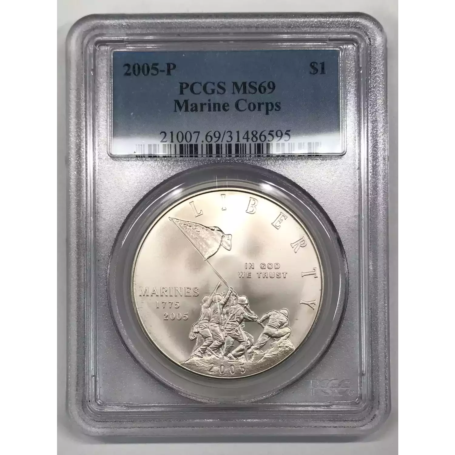 2005 Marine Corps 230th Anniversary Commemorative Silver Dollar PCGS MS