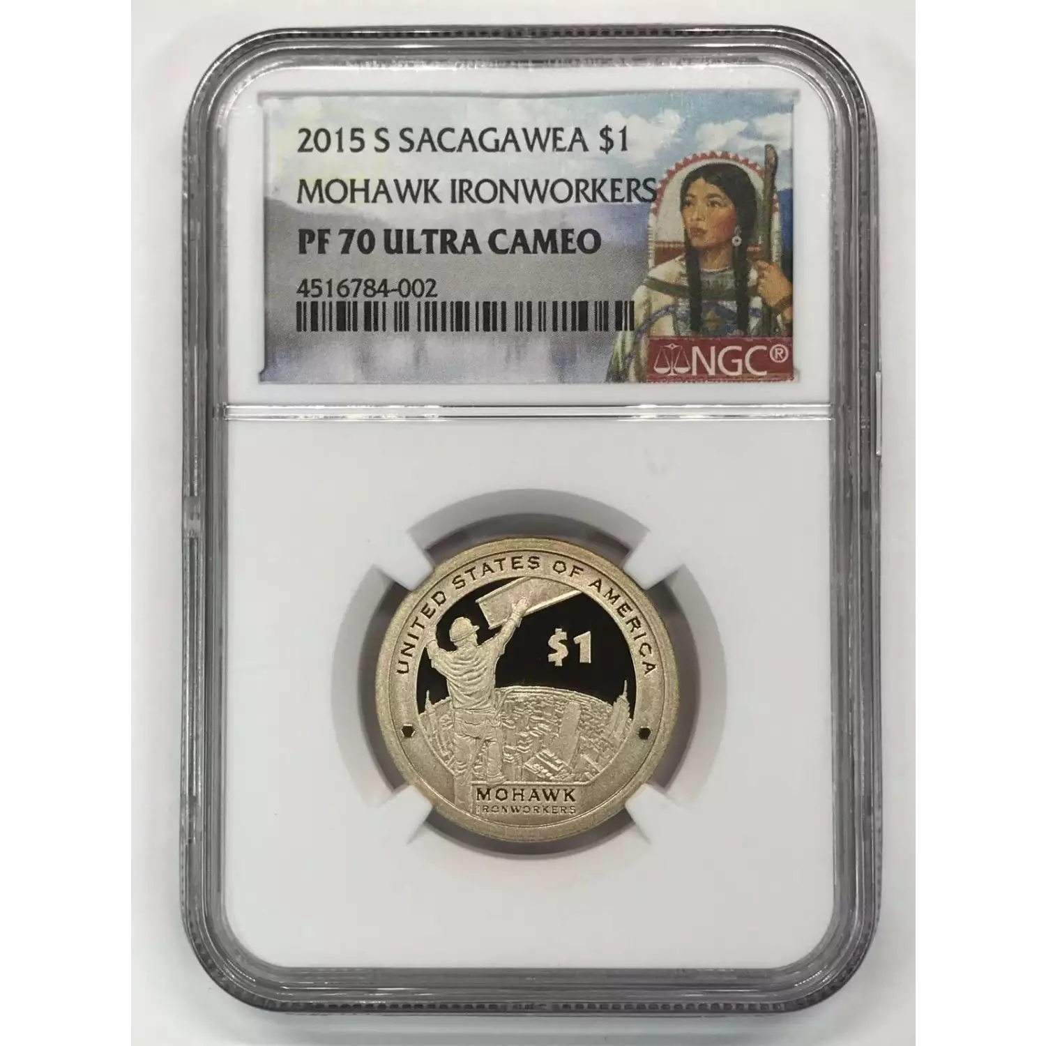 2015 S NGC PF 70 ULTRA CAMEO MOHAWK IRONWORKERS Native American