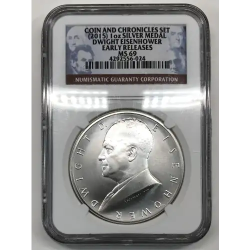 (2015) DWIGHT EISENHOWER EARLY RELEASES COIN AND CHRONICLES SET (4)