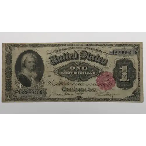 $1 1891 Small red, scalloped Silver Certificates 223