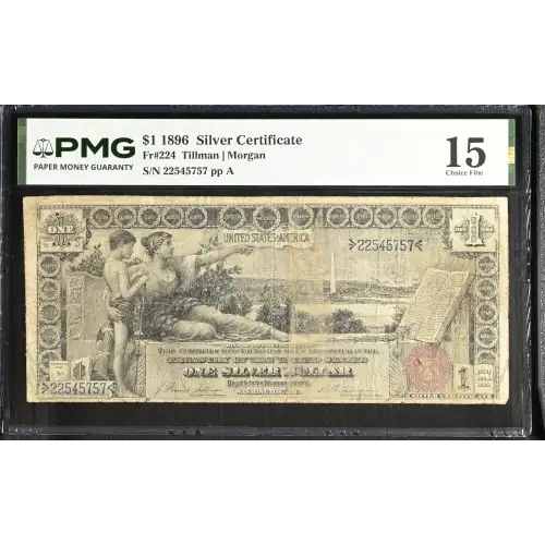 $1 1896 Small Red with rays Silver Certificates 224 (2)