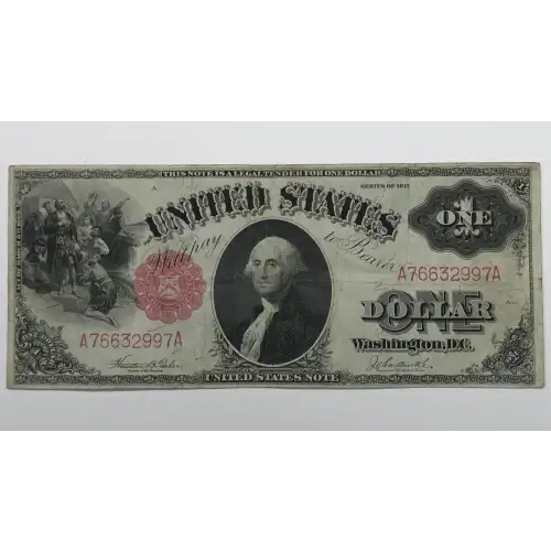 $1 1917 Small Red, scalloped Legal Tender Issues 36