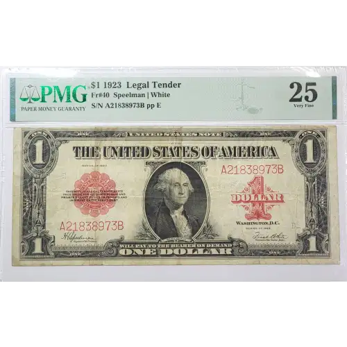 $1 1923 Small Red, scalloped Legal Tender Issues 40