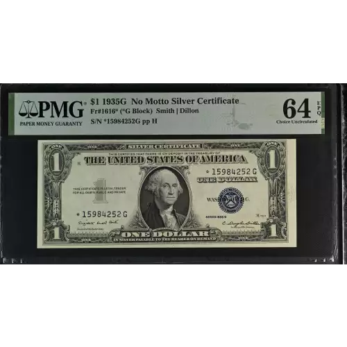 $1 1935-G blue seal. Small Silver Certificates 1616*