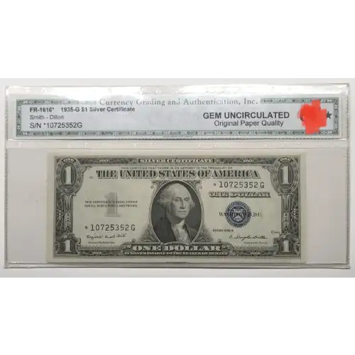 $1 1935-G blue seal. Small Silver Certificates 1616*