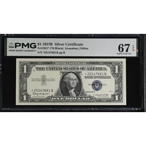 $1 1957-B blue seal. Small Silver Certificates 1621* (2)