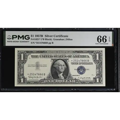 $1 1957-B blue seal. Small Silver Certificates 1621* (2)