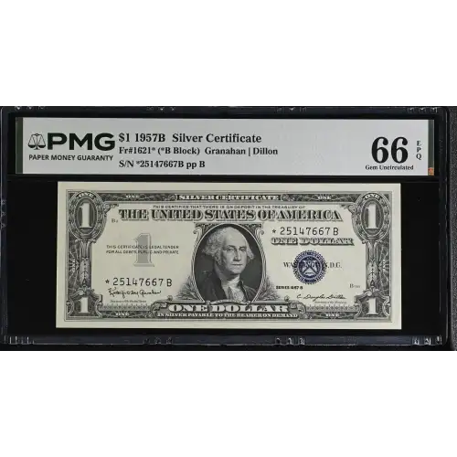 $1 1957-B blue seal. Small Silver Certificates 1621* (2)
