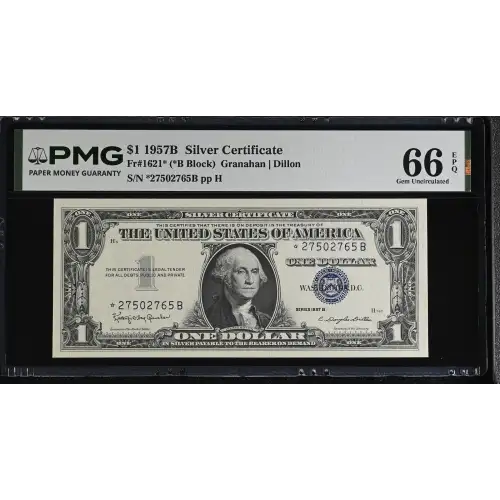 $1 1957-B blue seal. Small Silver Certificates 1621* (2)
