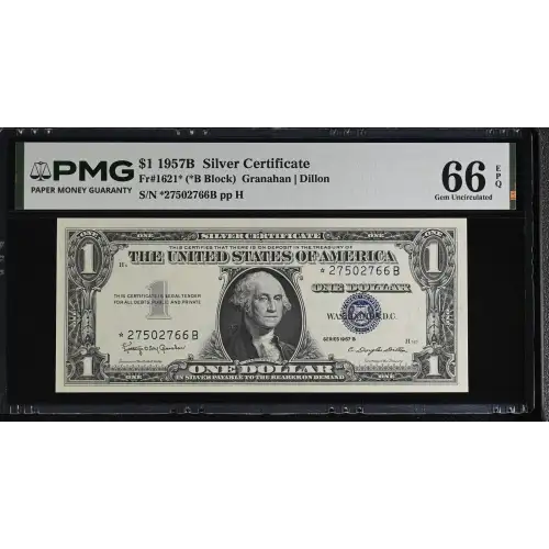 $1 1957-B blue seal. Small Silver Certificates 1621* (2)