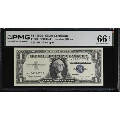 $1 1957-B blue seal. Small Silver Certificates 1621* (2)