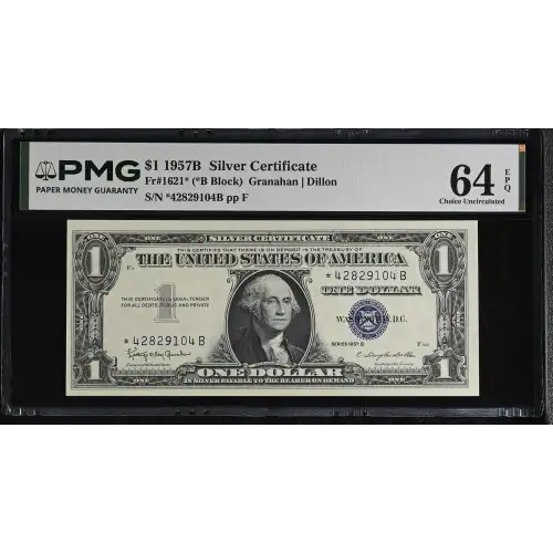$1 1957-B blue seal. Small Silver Certificates 1621* (2)