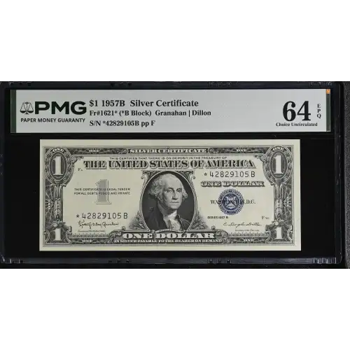 $1 1957-B blue seal. Small Silver Certificates 1621* (2)