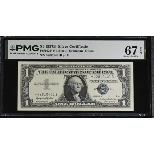 $1 1957-B blue seal. Small Silver Certificates 1621* (2)