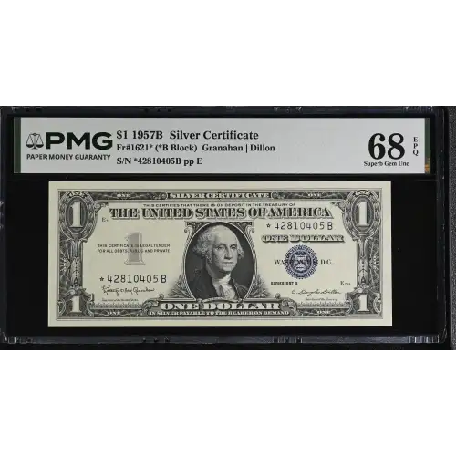 $1 1957-B blue seal. Small Silver Certificates 1621* (2)