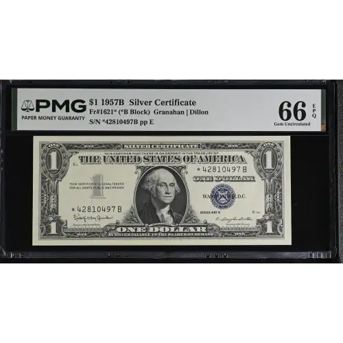 $1 1957-B blue seal. Small Silver Certificates 1621* (2)