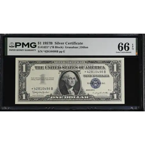 $1 1957-B blue seal. Small Silver Certificates 1621* (2)