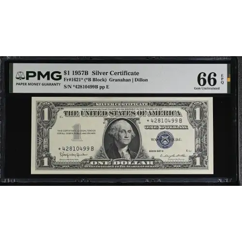 $1 1957-B blue seal. Small Silver Certificates 1621* (2)