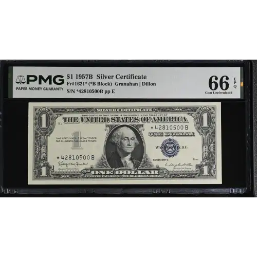 $1 1957-B blue seal. Small Silver Certificates 1621* (2)