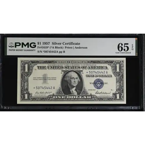 $1 1957 blue seal. Small Silver Certificates 1619* (2)