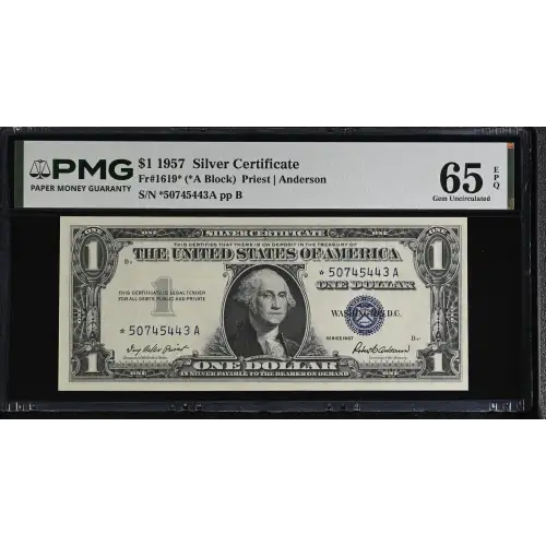 $1 1957 blue seal. Small Silver Certificates 1619* (2)