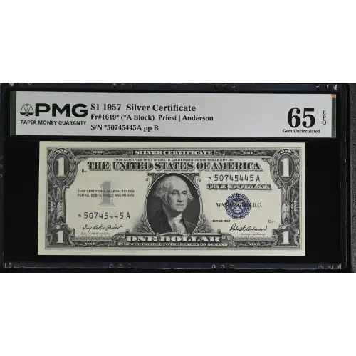 $1 1957 blue seal. Small Silver Certificates 1619* (2)