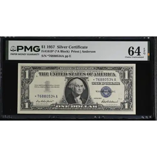 $1 1957 blue seal. Small Silver Certificates 1619* (2)