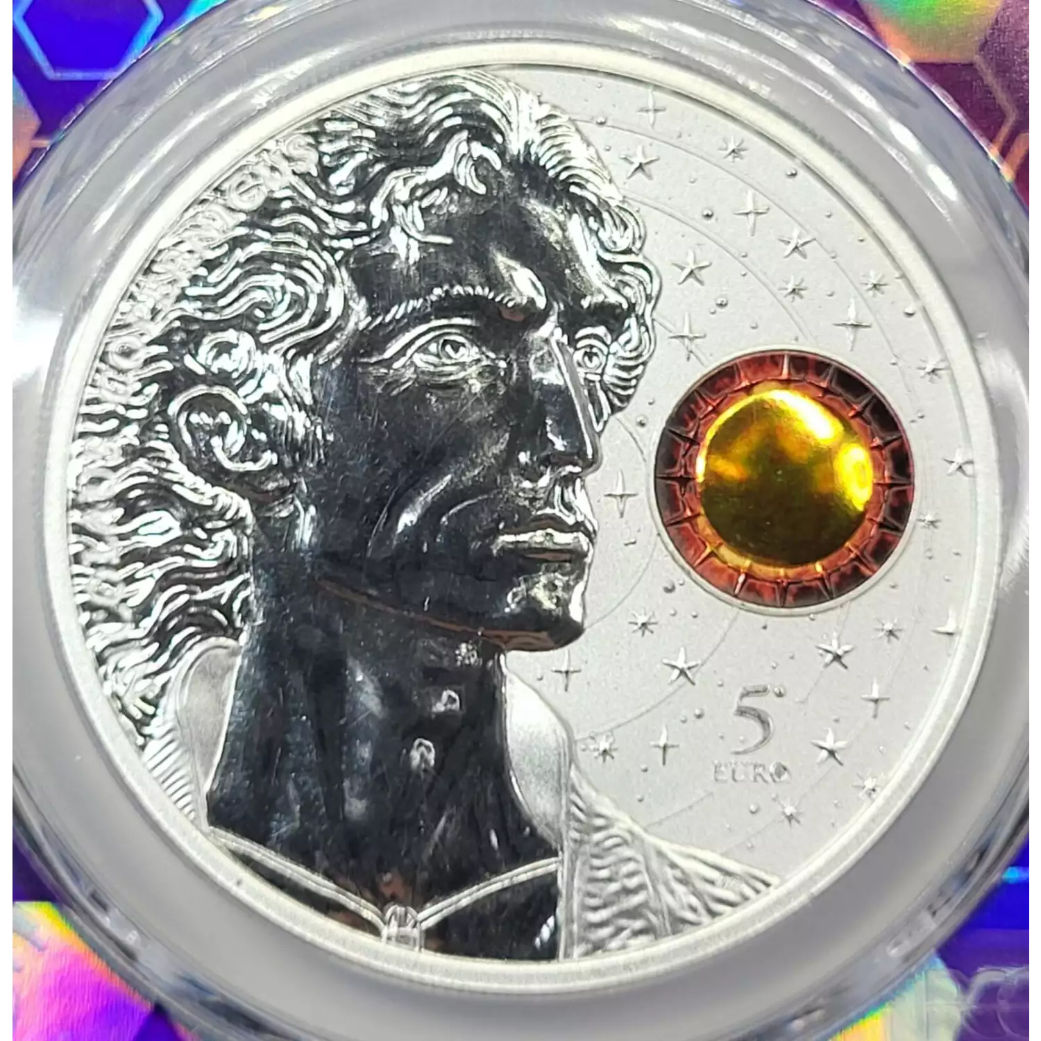 2023-GM 1 oz Silver PCGS MS-69 Malta Copernicus Colorized - Old
