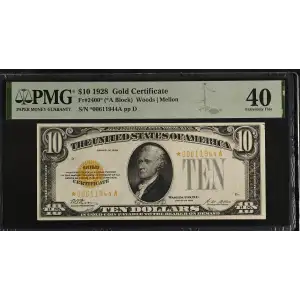 $10 1928 gold seal. Small Size Gold Certificates 2400*