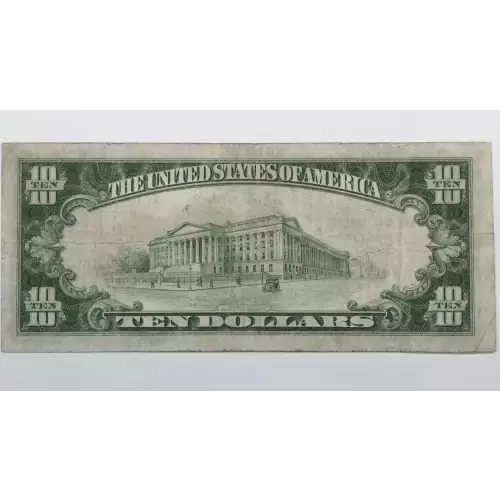 $10 1929 small brown seal. Small National Bank Notes 1801-1