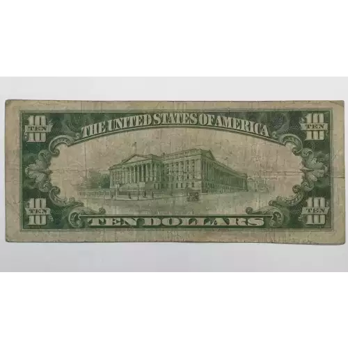 $10 1929 small brown seal. Small National Bank Notes 1801-1 (2)