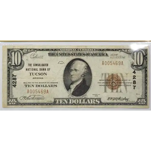 $10 1929 small brown seal. Small National Bank Notes 1801-1 (2)