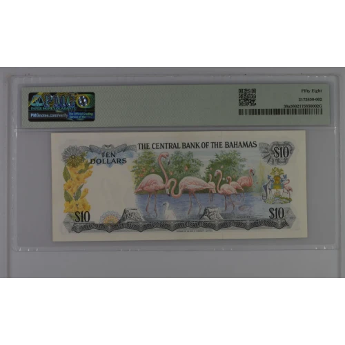 10 Dollars L.1974, 1974 Central Bank Act a. Signature T. B. Donaldson Bahamas 38 (3)