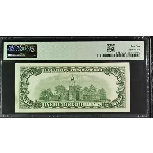 $100 1934 light Green seal. Small Size $100 Federal Reserve Notes 2152-D (2)