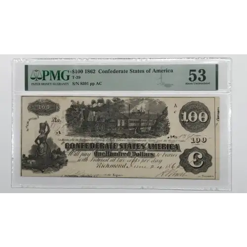 $100   Issues of the Confederate States of America CS-39