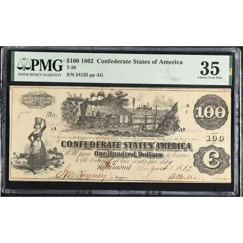 $100   Issues of the Confederate States of America CS-39