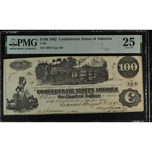 $100   Issues of the Confederate States of America CS-39