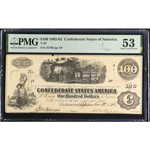 $100   Issues of the Confederate States of America CS-40
