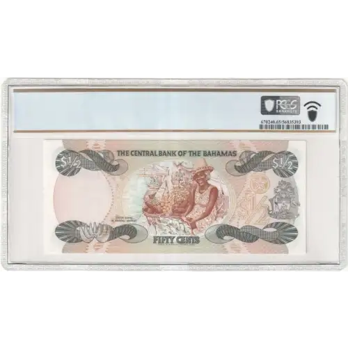 1/2 Dollar L.1974 (1984), 1974 Central Bank Act; 1984 ND Issue a. Issued note Bahamas 42 (3)