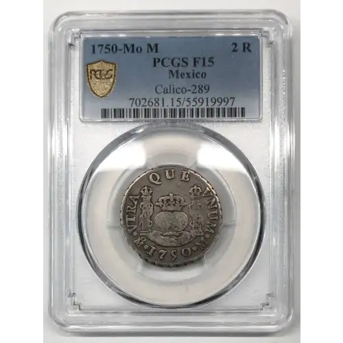 1750 Mo M Mexico Silver 2 Reales PCGS F-15 (2)
