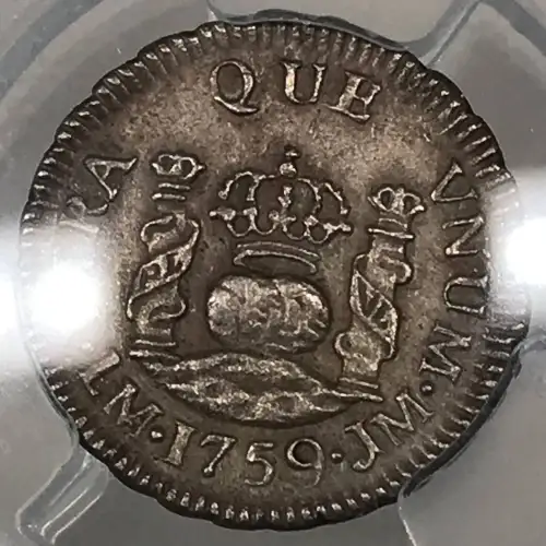 1759 LM JM Peru Silver 1/2 Real PCGS AU Details (cleaned) (4)