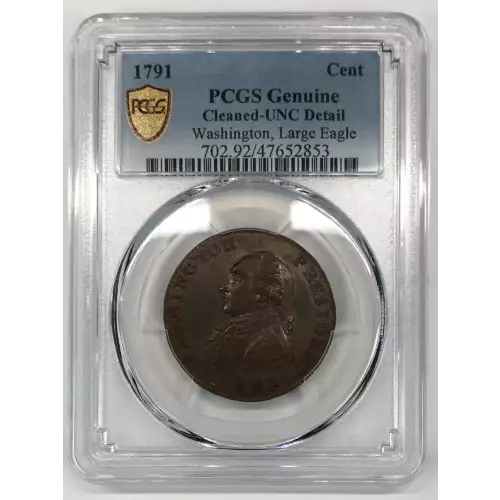 1791 Cent Washington, Large Eagle, BN