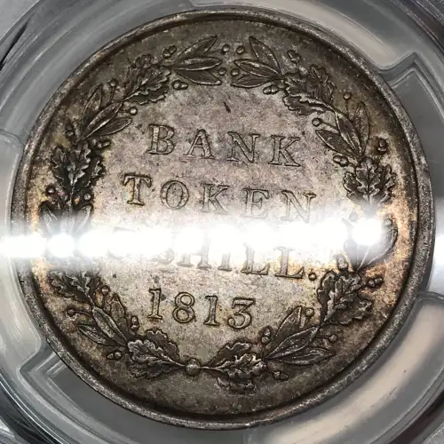 1813 Great Britain Bank of England Silver 3 Shilling Token PCGS AU-55 (5)