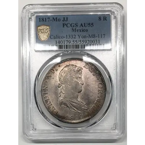 1817 Mo JJ Mexico Silver 8 Reales PCGS AU-55 (2)