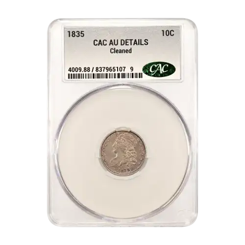 1835 P Capped Bust Dime CACG AU Details (2)