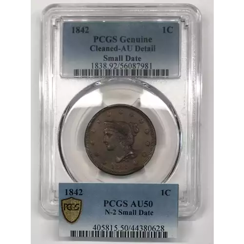 1842 1C Small Date, BN (2)