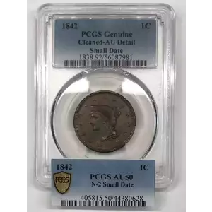 1842 1C Small Date, BN (2)