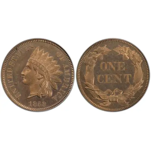 1858 1C J-213, Broad Bust, Low Leaves