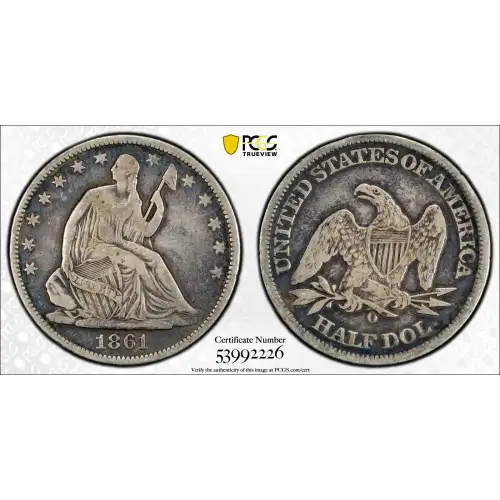 1861-O 50C CSA Obverse, W-11, FS-401