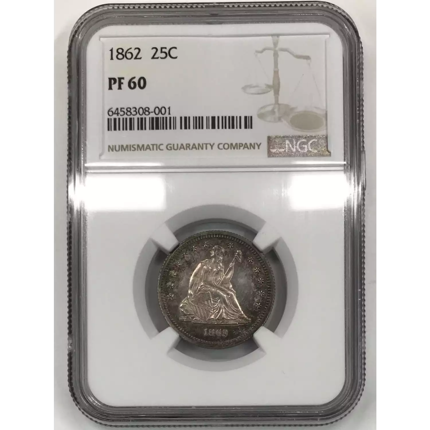 1862 Seated Liberty Quarter NGC PF-60 - Old Pueblo Coin